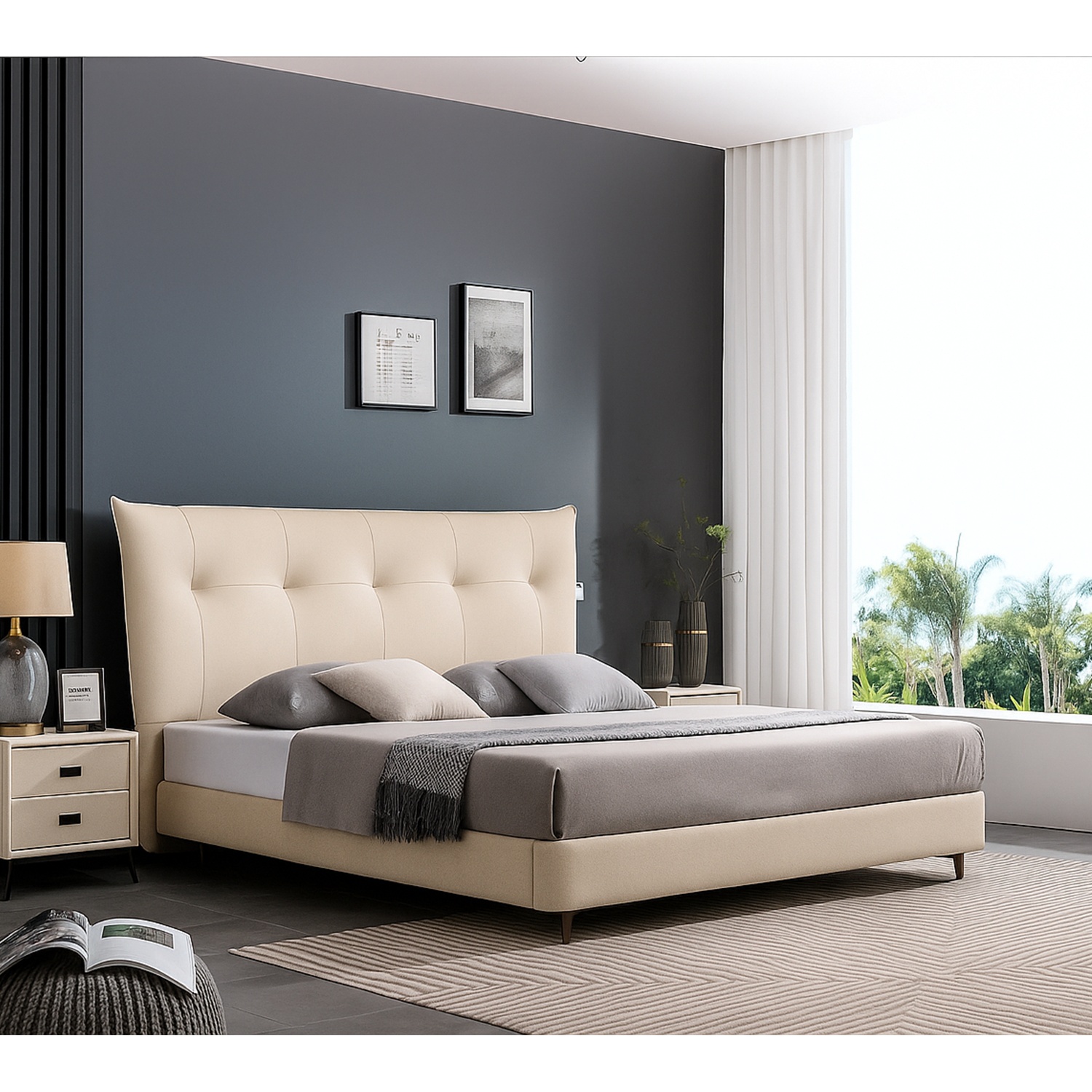 TLBSH1502BE (808) basic Soft Bed 1.5*2.0M Beige Tauno