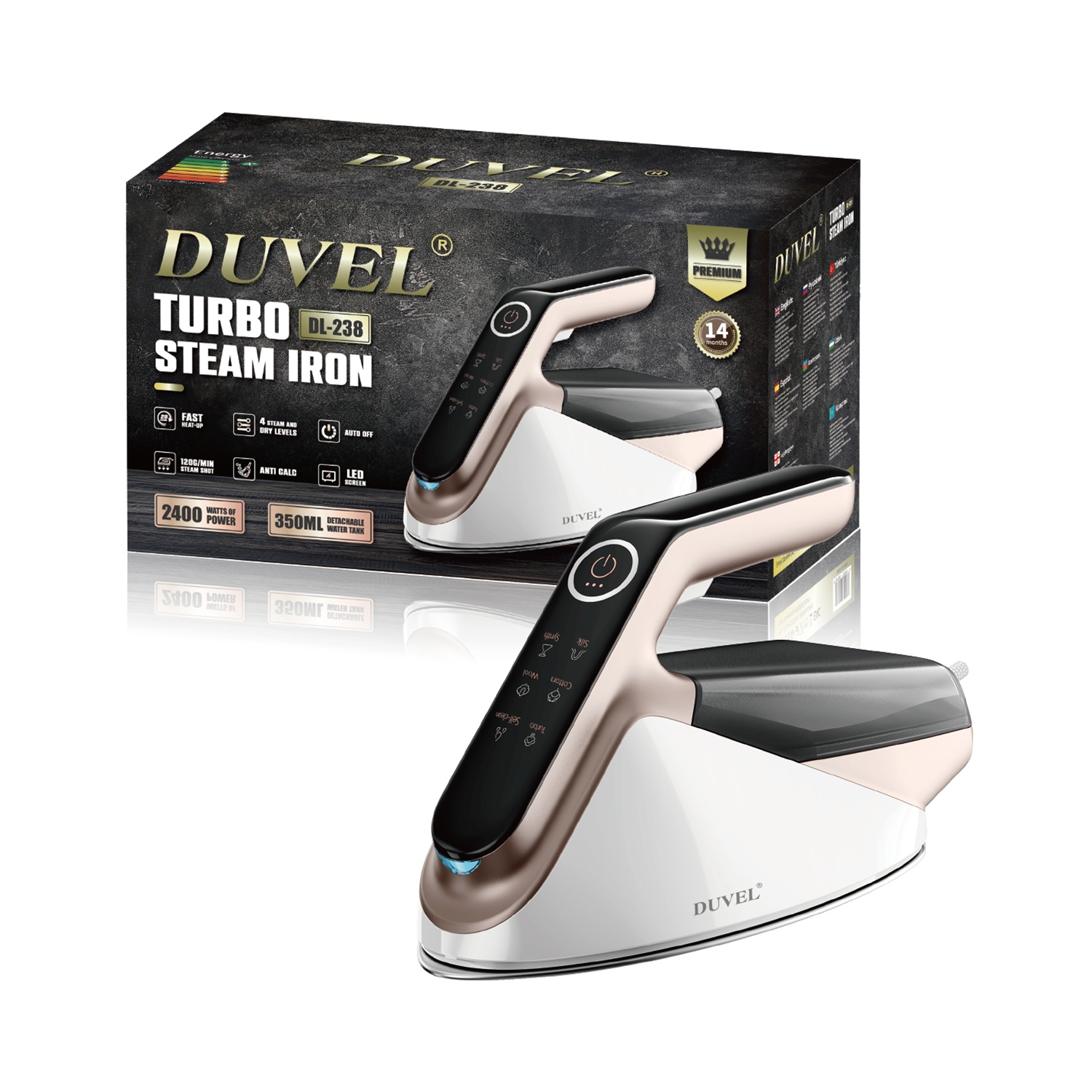 Duvel 2400Вт хүчин чадалтай турбо уурын индүү DL-238