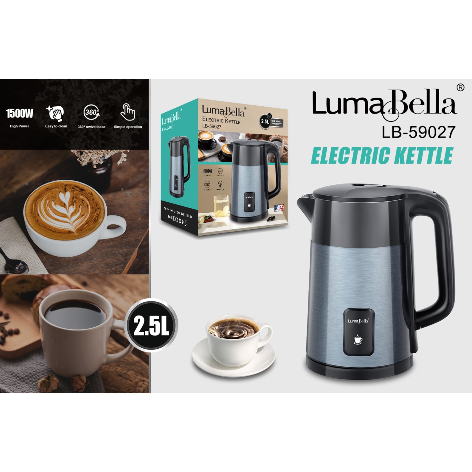 Lumabella 2.5л багтаамжтай ус буцалгагч LB-59027
