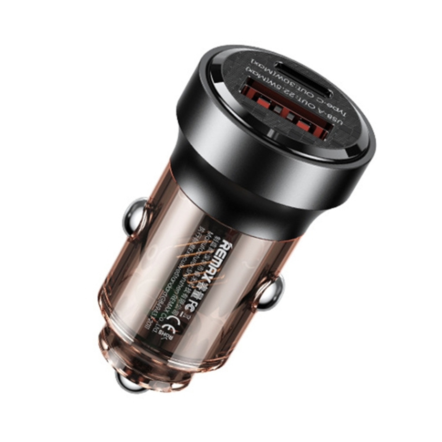 RCC338 1C1A Walking Series 30W PD+QC Cyberpunk Fast Car Charger Black Remax
