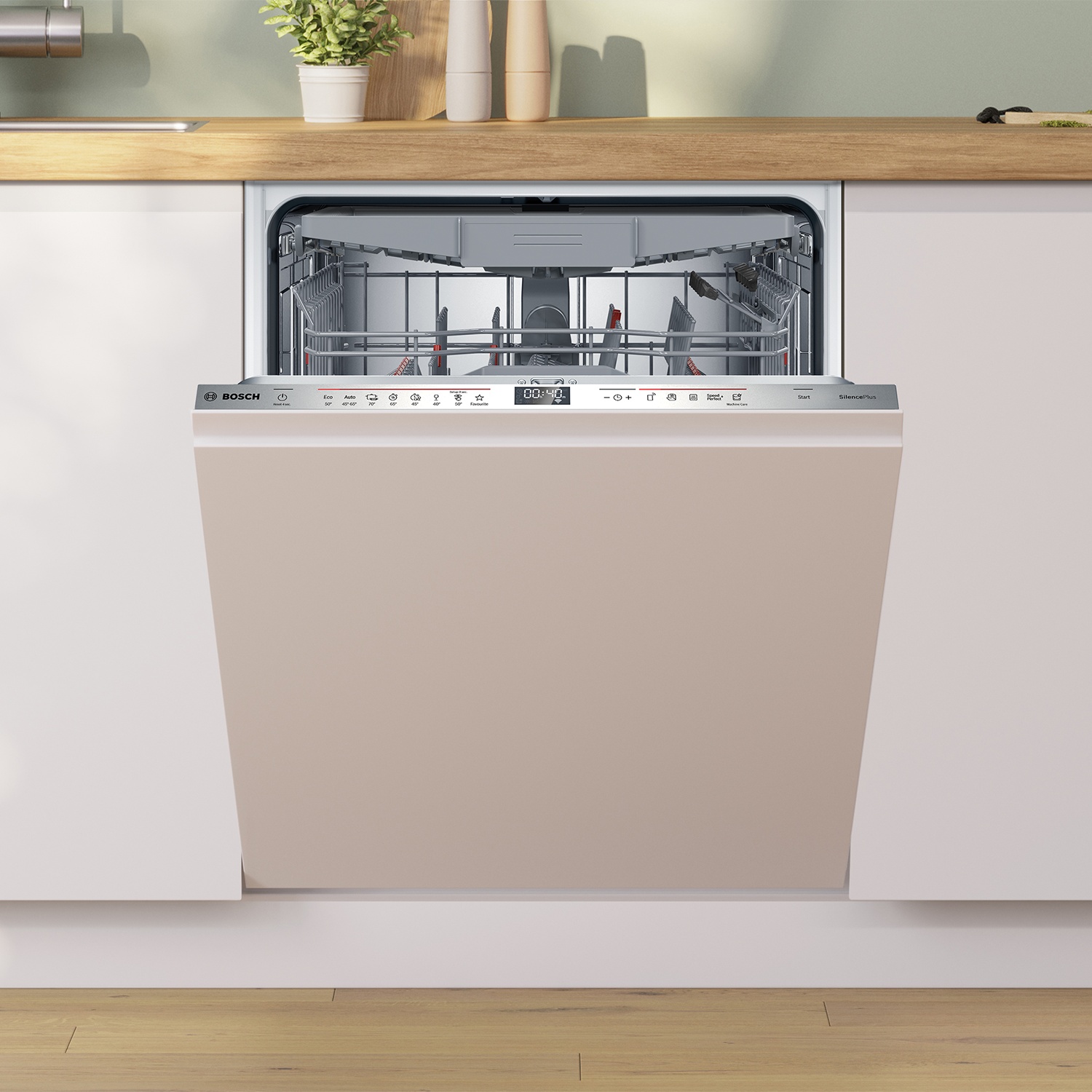Bosch 14 сет багтаамж 8 төрлийн функцтэй нүүрэнд тавилгын хавтан суурилуулдаг аяга таваг угаагч SMV6ECX08E