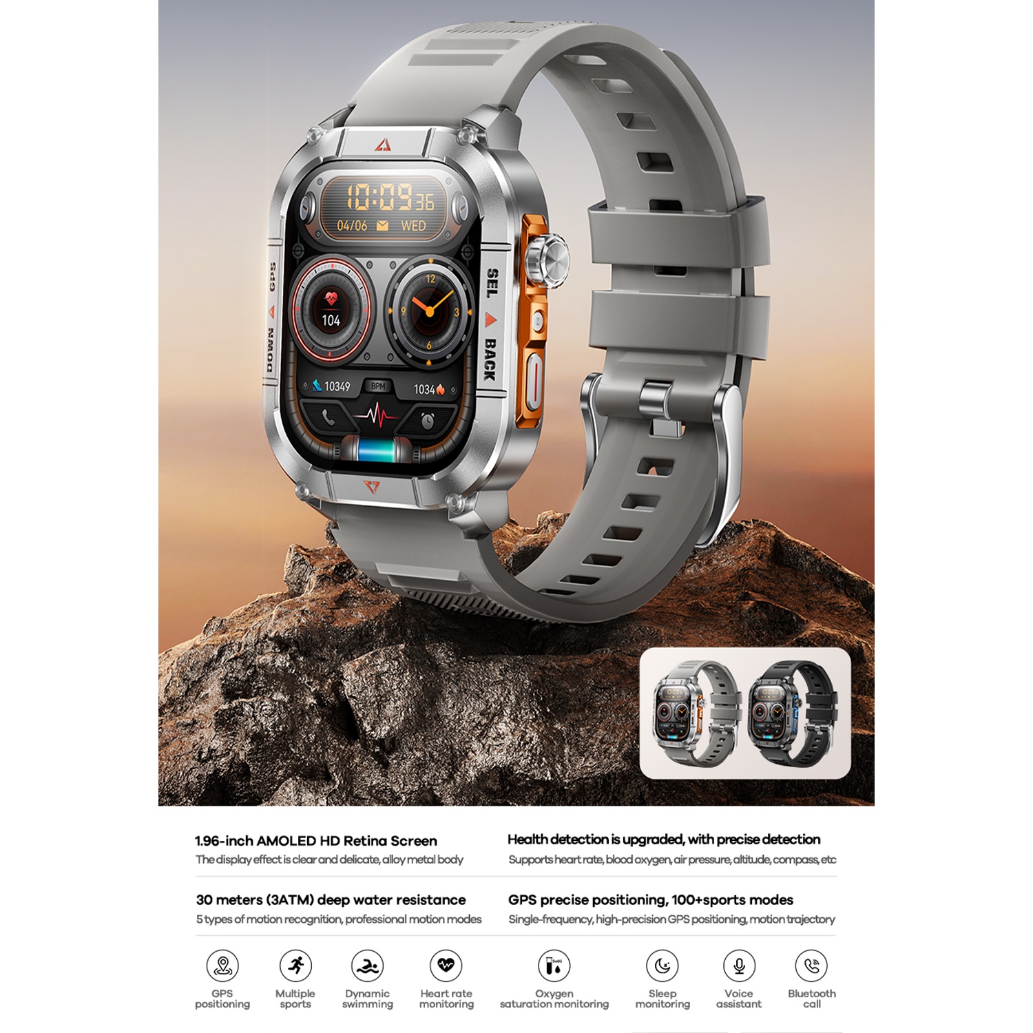 WATCH 30 43mm AMOLED GPS Outdoor SMART WATCH SILVER REMAX