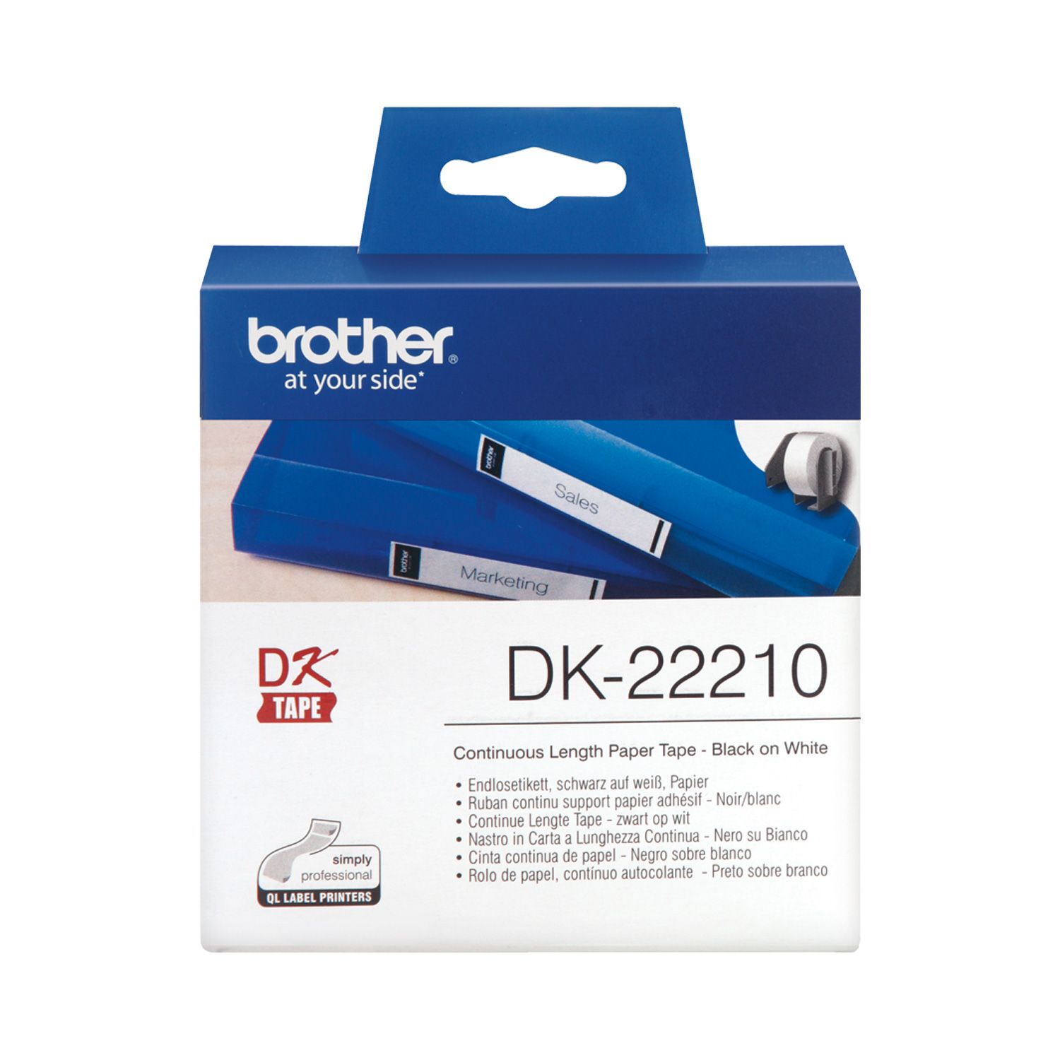 Brother шошго хэвлэгч цаас dk-22210 /Black on White 29mm/