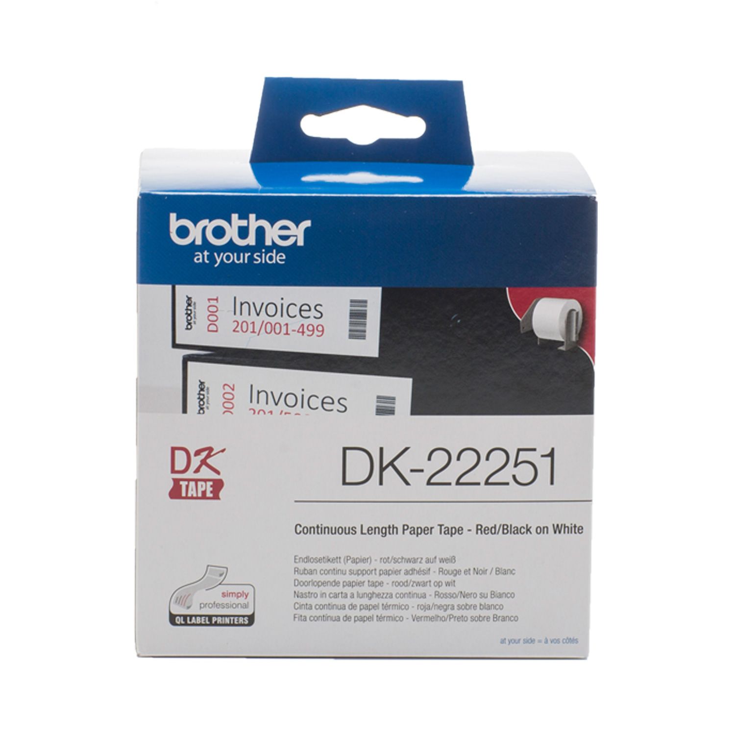 Brother шошго хэвлэгч цаас dk-22251 /Black and Red on White 62mm/