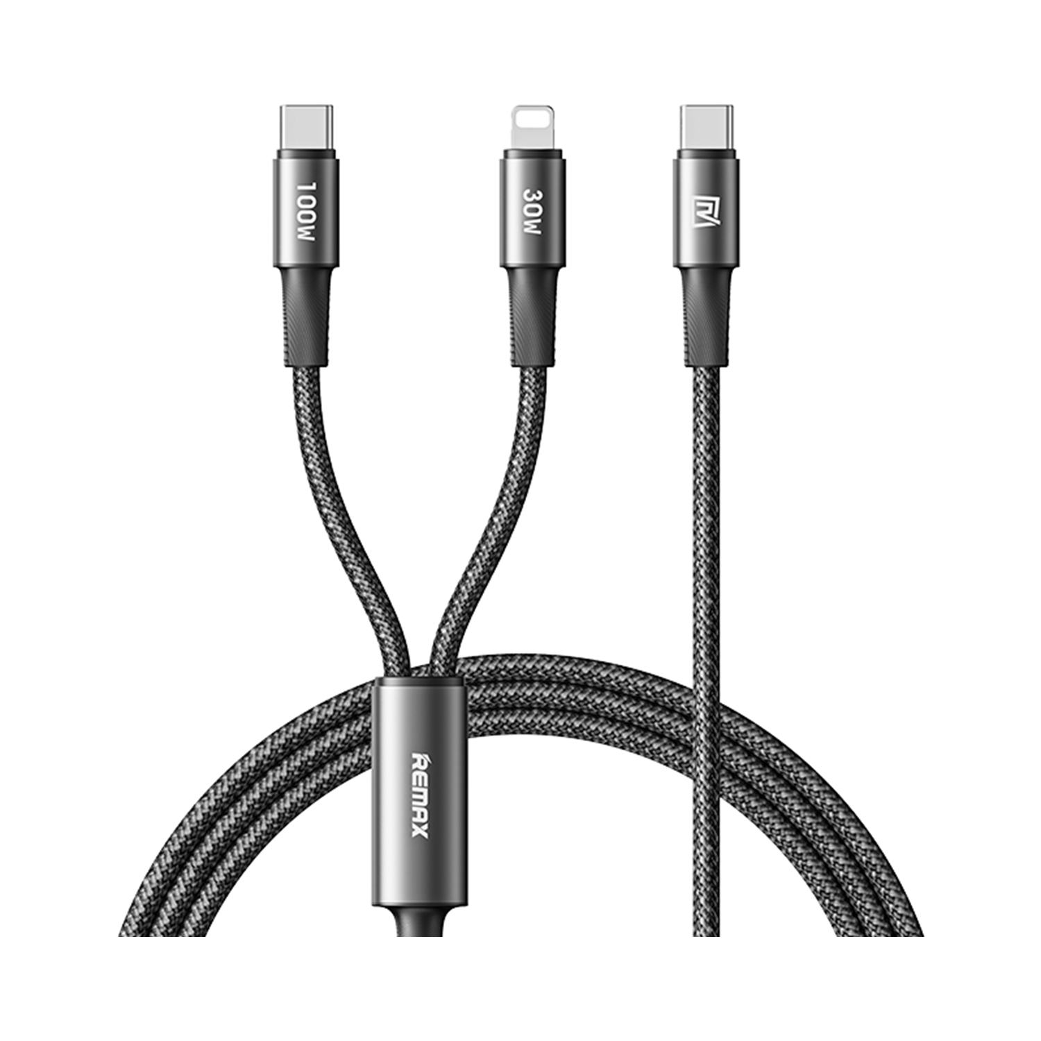 CB25 2in1 CABLE TYPE-C/LIGHTNING 1.2M BLACK REMAX