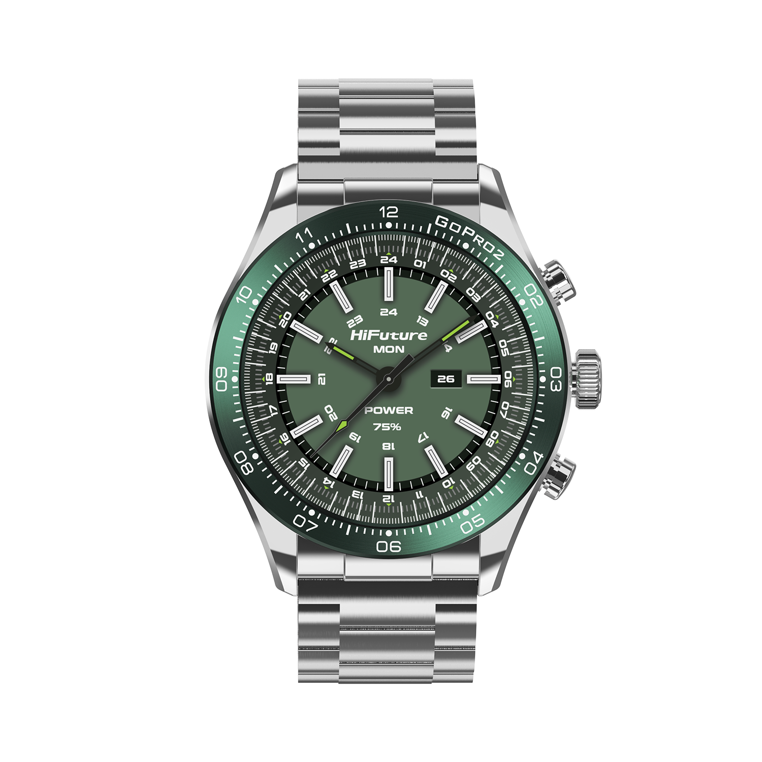 GOPRO2 SMART WATCH SILVER GREEN Hifuture